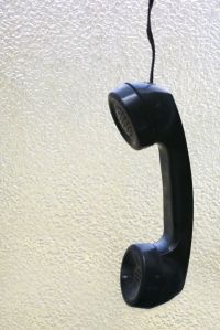 Dangling telephone receiver