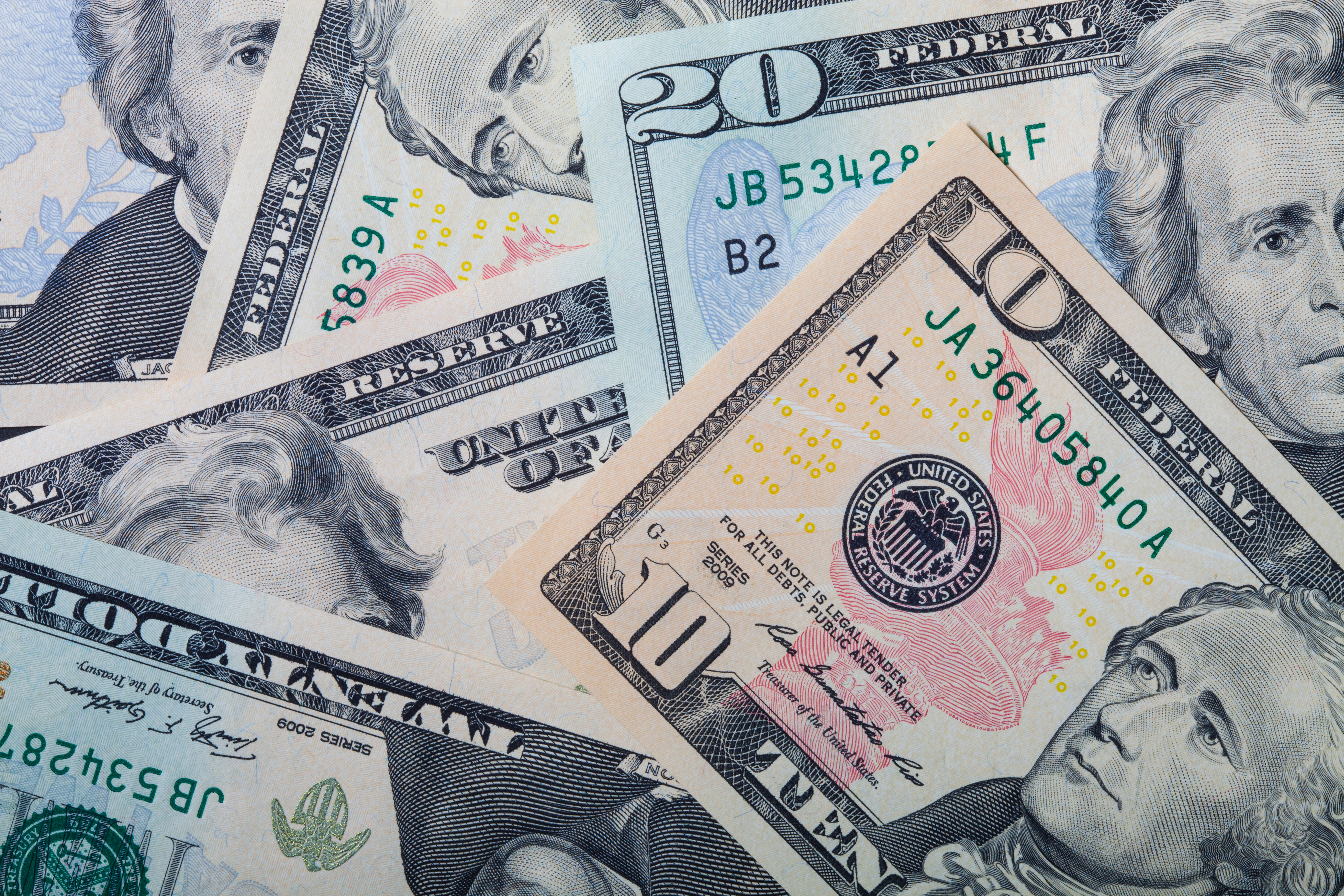 Crisp, new, colorful American currency