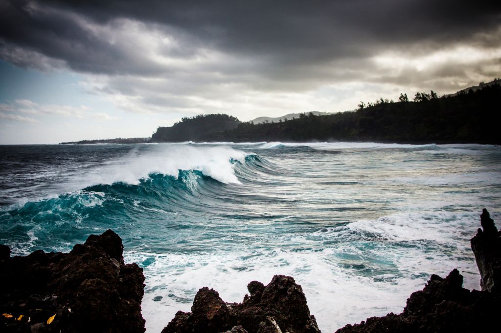 Sea storm in Reunion island