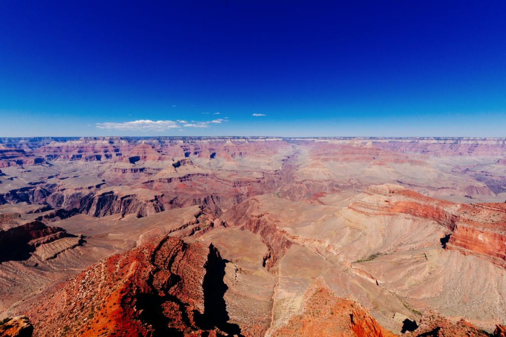 Grand Canyon National Park against clear blue sky