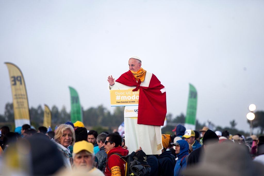 Pope Francis gives a mass in Temuco