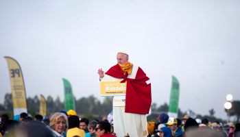 Pope Francis gives a mass in Temuco