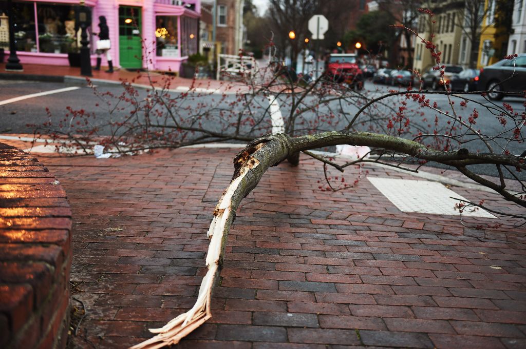WASHINGTON, DC - MARCH 2: Pedestrians face additional obstacles