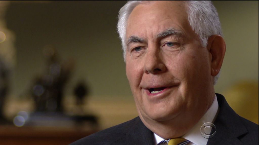 Rex Tillerson during an appearance on CBS' '60 Minutes.'