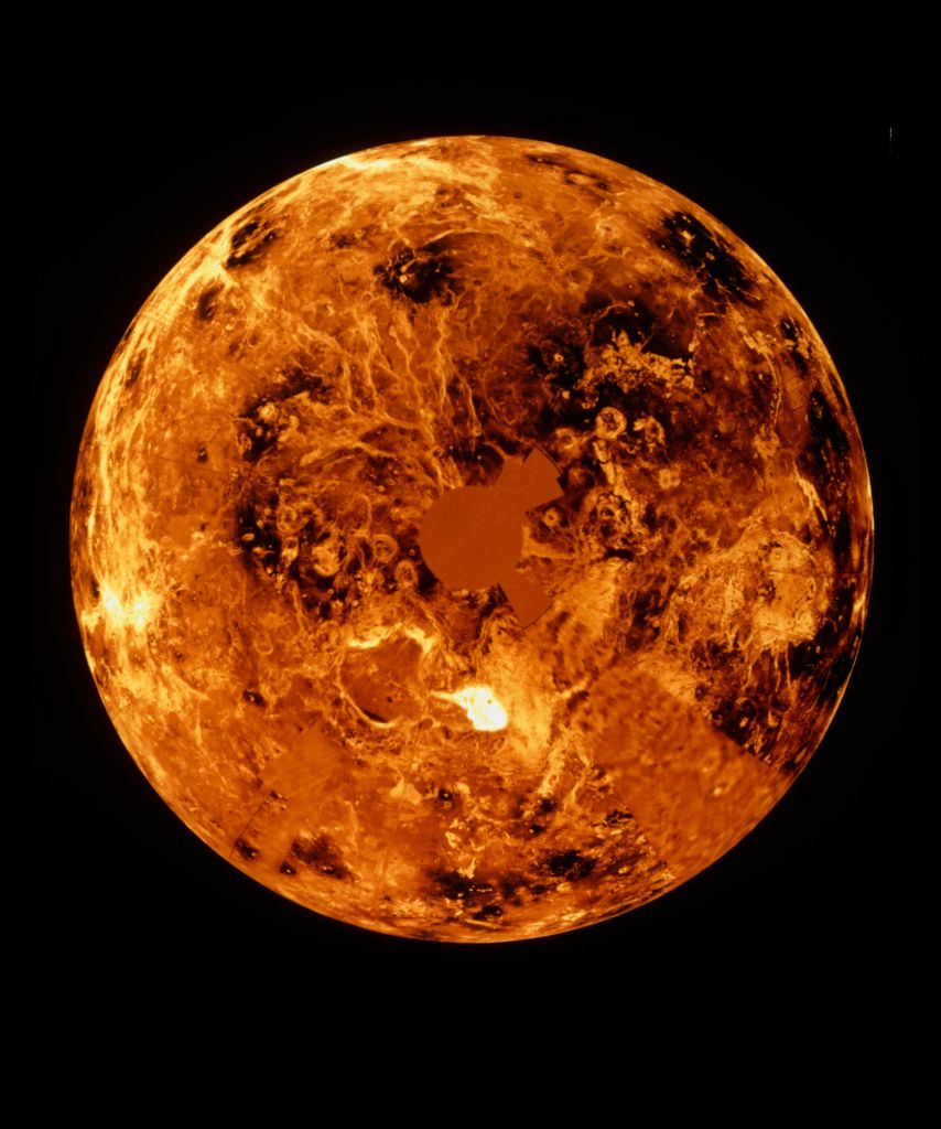 Mosaic of Magellan imagery, Venus north hemisphere