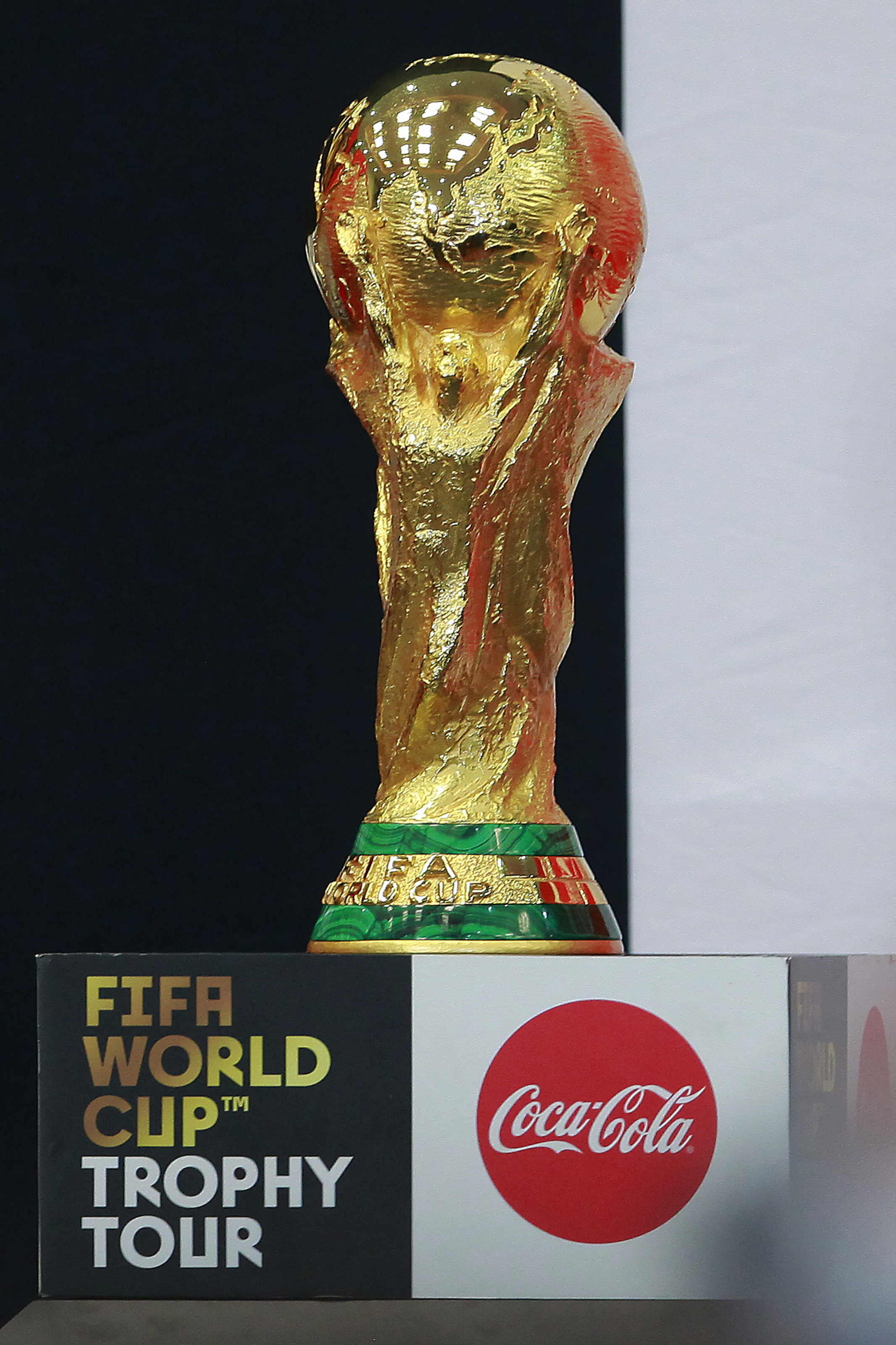 Enrique Pena Nieto President of Mexico Welcomes FIFA Trophy