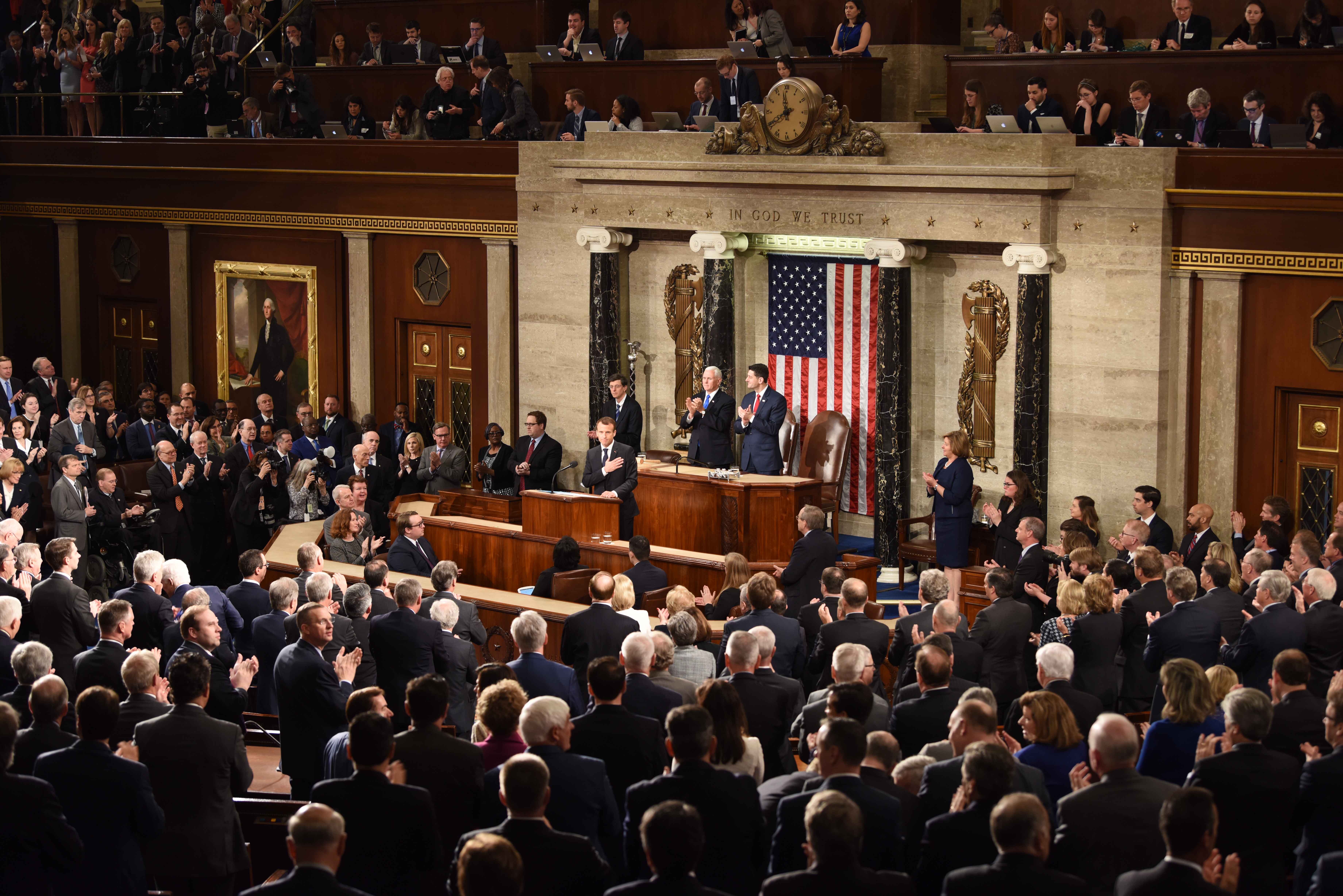 Emmanuel Macron Speaks To Joint Session Of US Congress