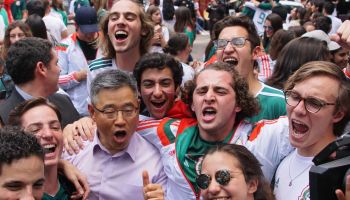 Mexico Fans Celebrate Victory of Korea Republic in Mexico City