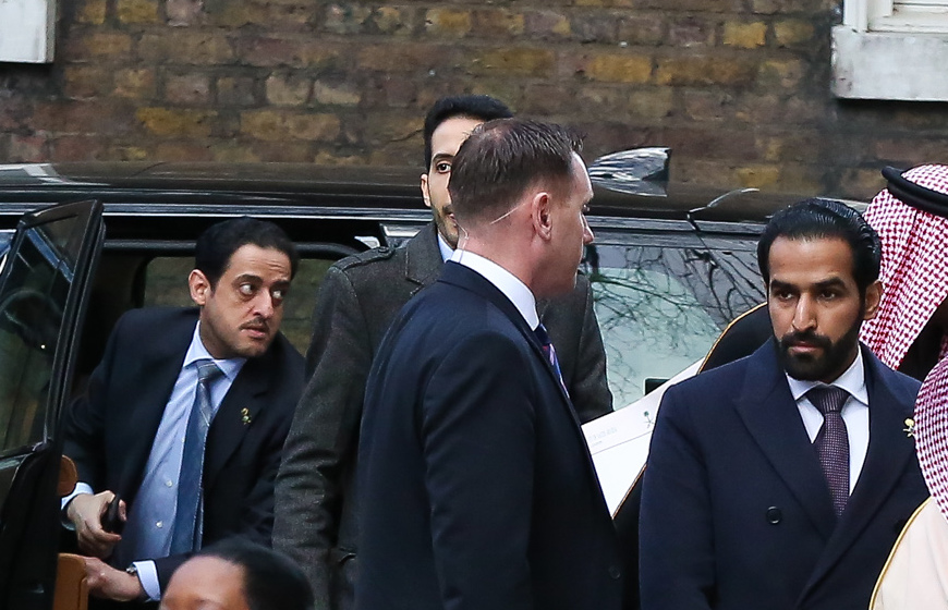FILE PHOTOS: The moment Saudi Crown Princebodyguard Maher Abdulaziz Mutreb, arrives at 10 Downing Street
