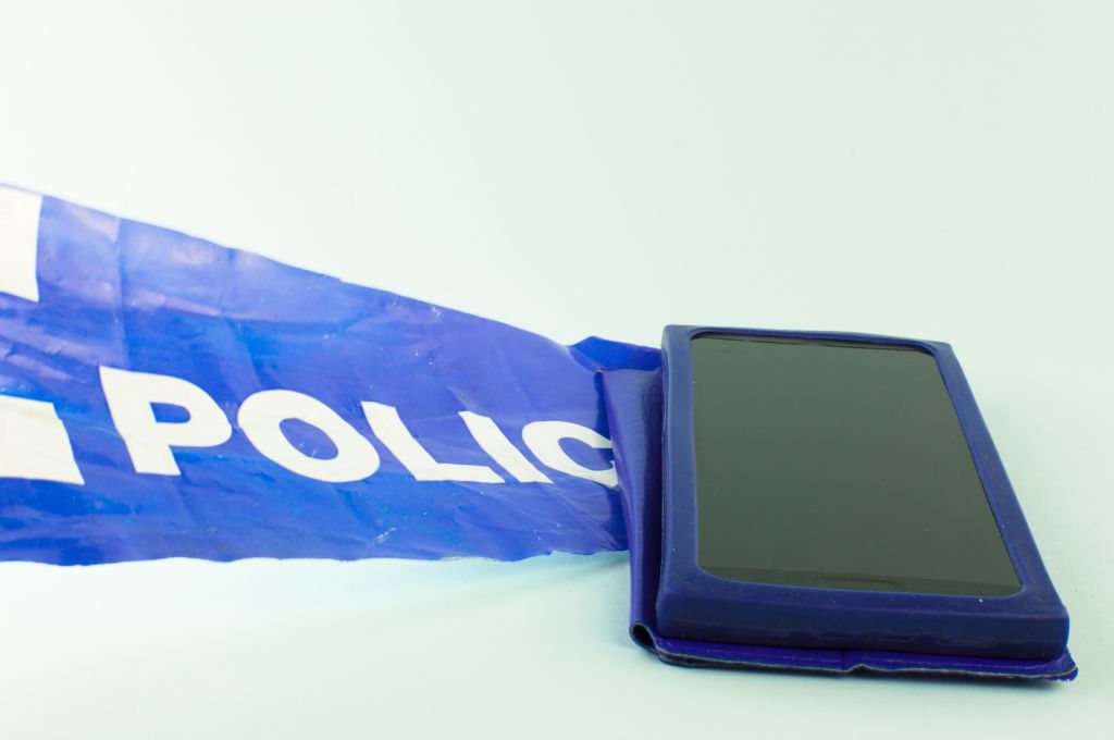 smart phone in Police Line - Crime Scene