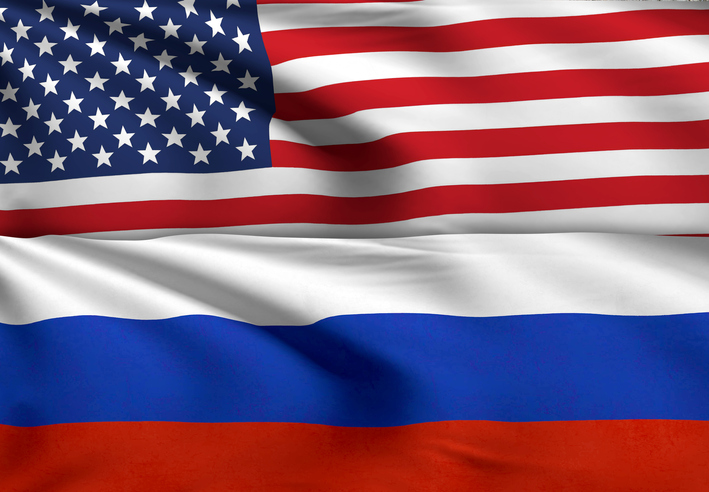 USA and RUSSIA Flag 8k Resolution. No texture no effect.