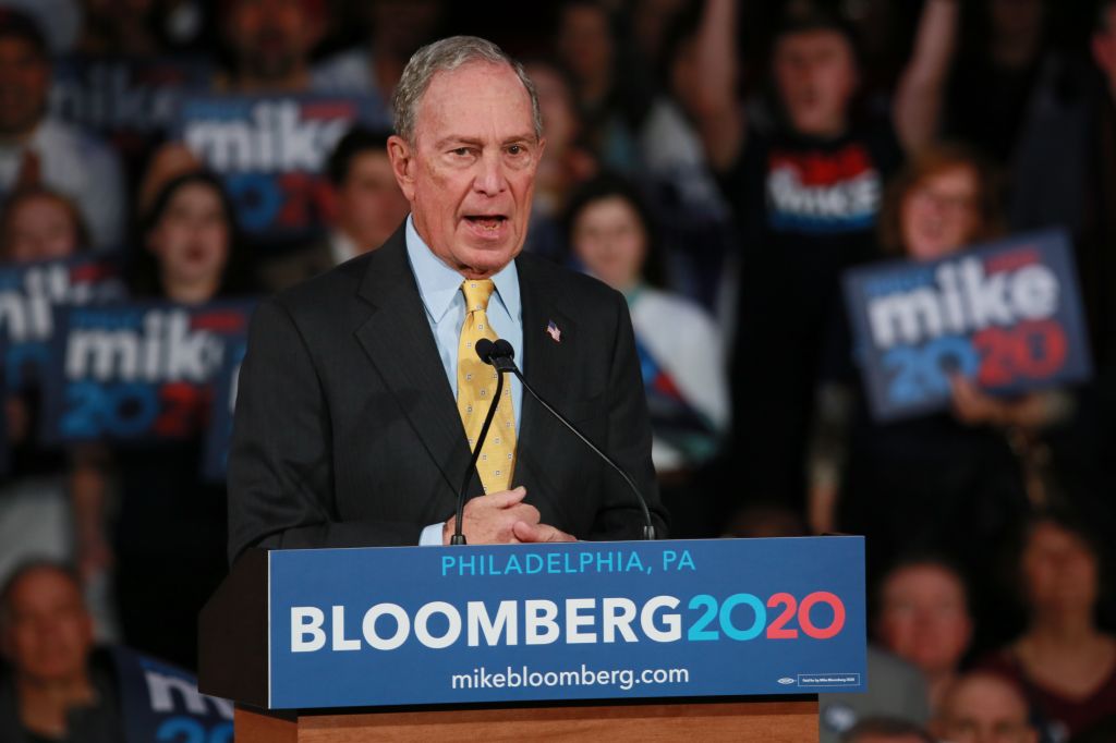 Democratic Candidate Mike Bloomberg made a campaign Stop in Philadelphia at the National Constitution Center on 02/04/2020