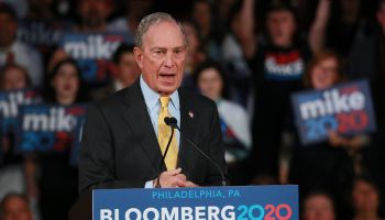 Democratic Candidate Mike Bloomberg made a campaign Stop in Philadelphia at the National Constitution Center on 02/04/2020