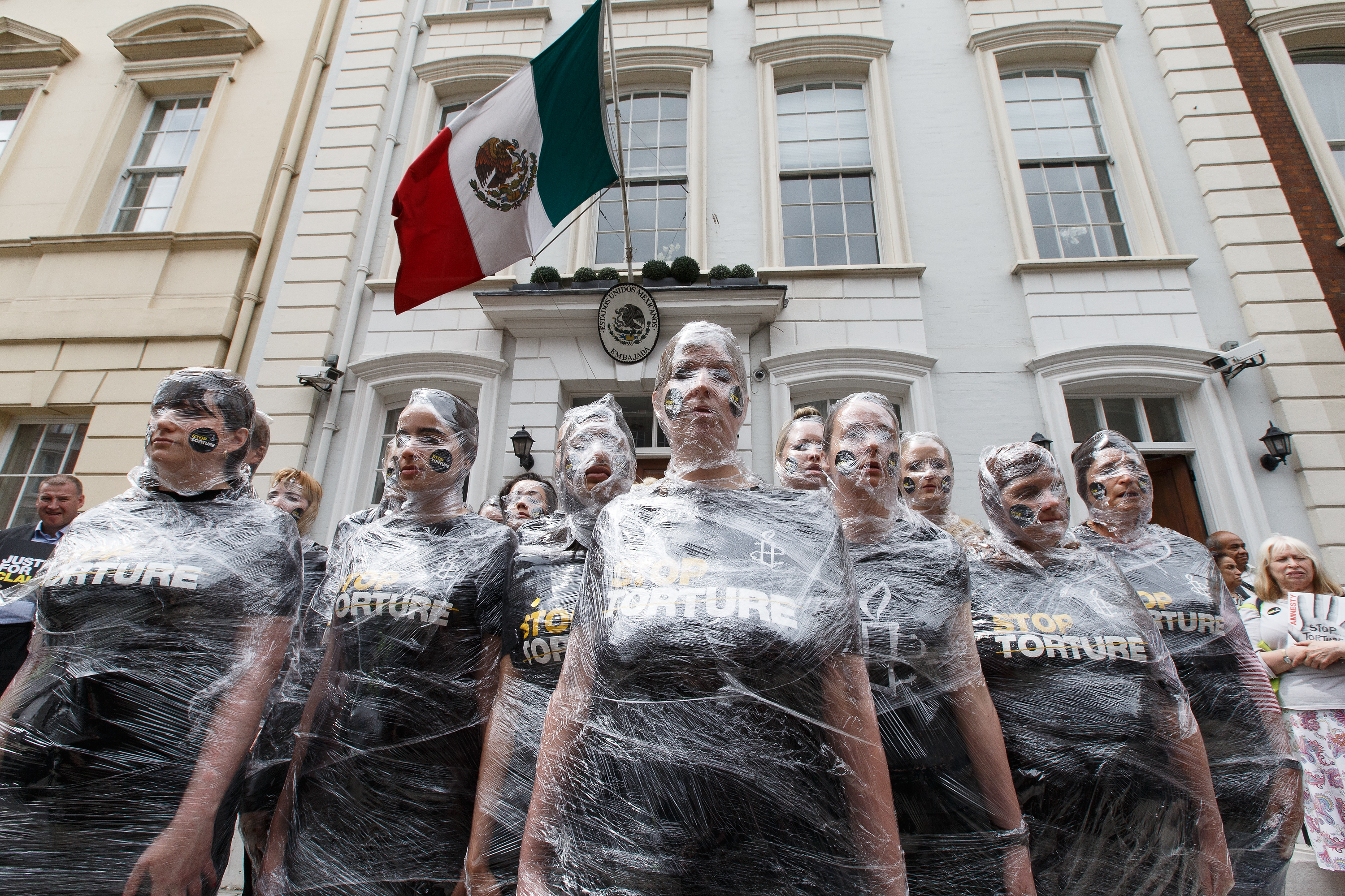 Amnesty International staged a protest against torture in Mexico