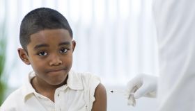 Brave kid having injection