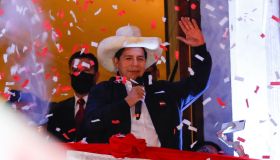 Newly Elected President Pedro Castillo Celebrates Victory After Runoff