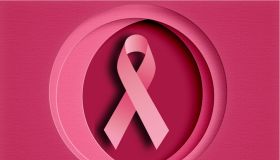 Breast Cancer Awareness Ribbon Pattern in pink paper work