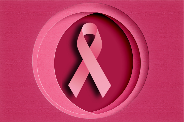 Breast Cancer Awareness Ribbon Pattern in pink paper work