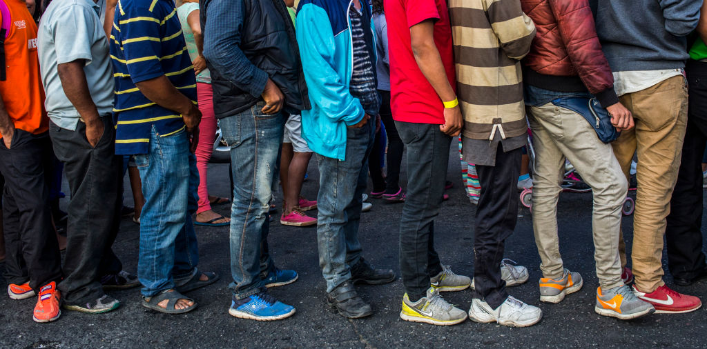 Hundreds of Migrants Wait at U.S.-Mexico Border City of Mexicali, Baja California
