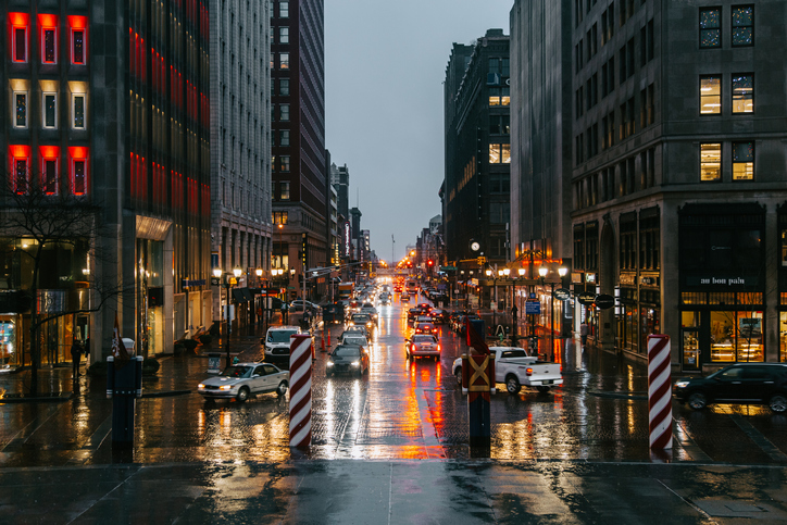 Rainy Meridian Street