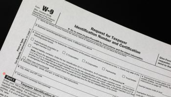 W-9 tax form from the Internal Revenue Service