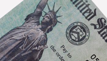 Statue of Liberty on a US Treasury Check