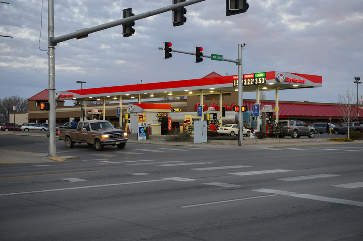 Gas station at Cortez, Colorado, USA