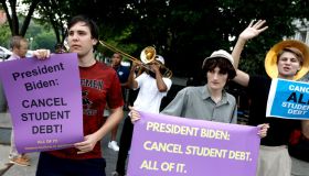 Rally Held Outside The White House Calls On President Biden To Cancel Student Debt