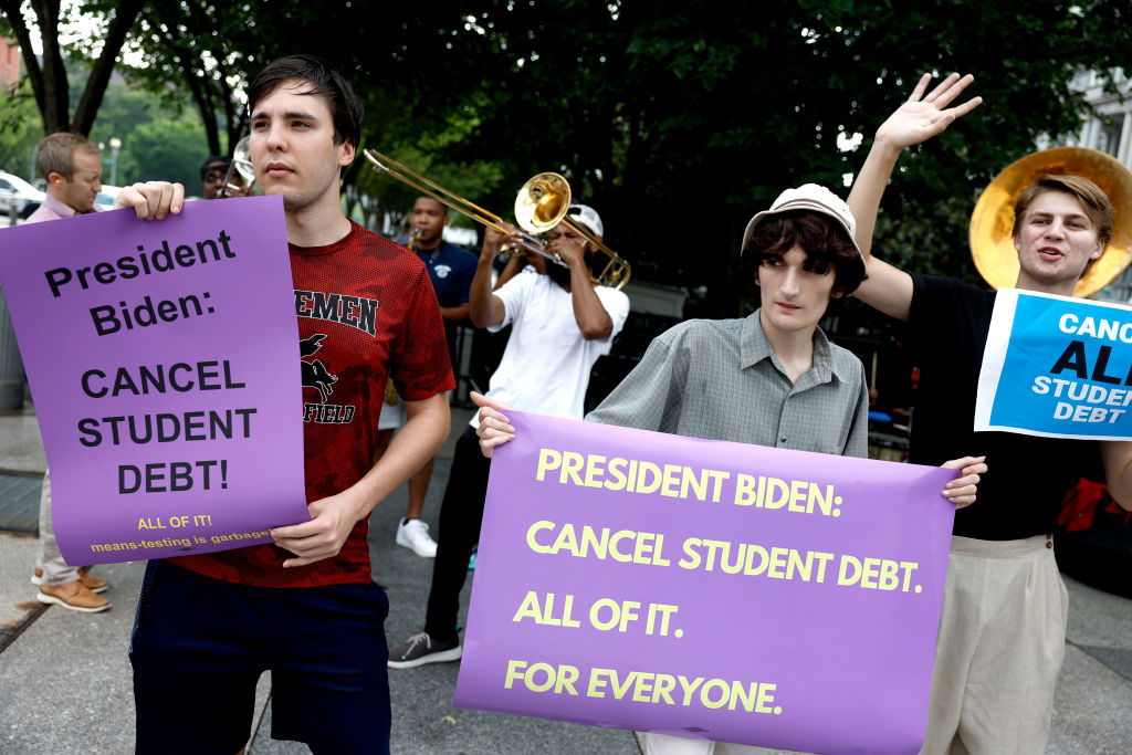 Rally Held Outside The White House Calls On President Biden To Cancel Student Debt