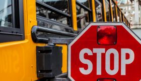 Stop sign of a school bus
