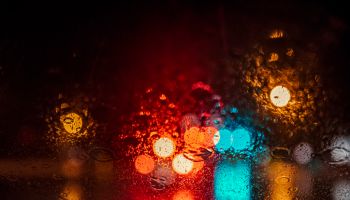 Driving in a rain storm at night