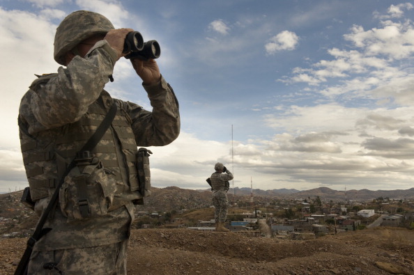 NOGALES, AZ - DECEMBER 16: Members of the US Army National Guard