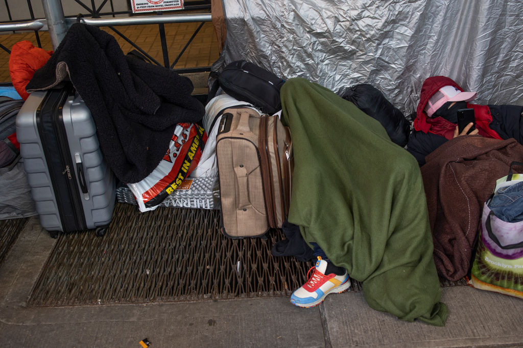 Migrants refuse to leave to a New York City migrant shelter