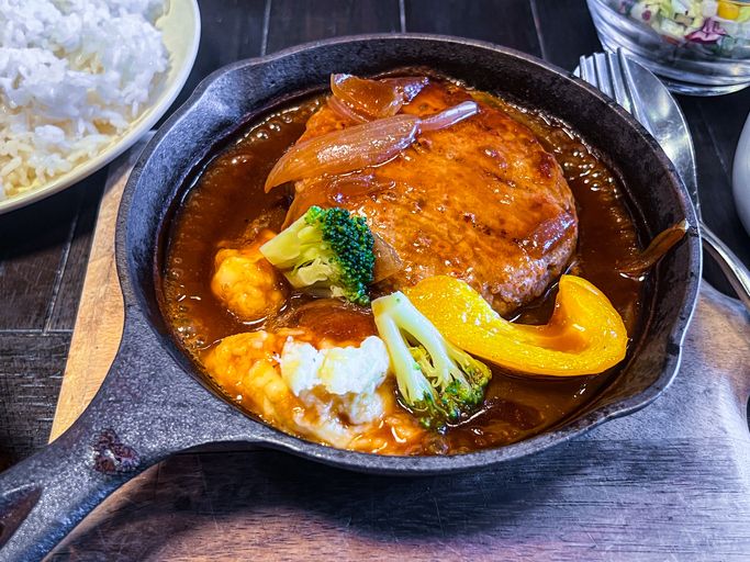 Stewed Hamburg Steak with Demi-Glace Sauce