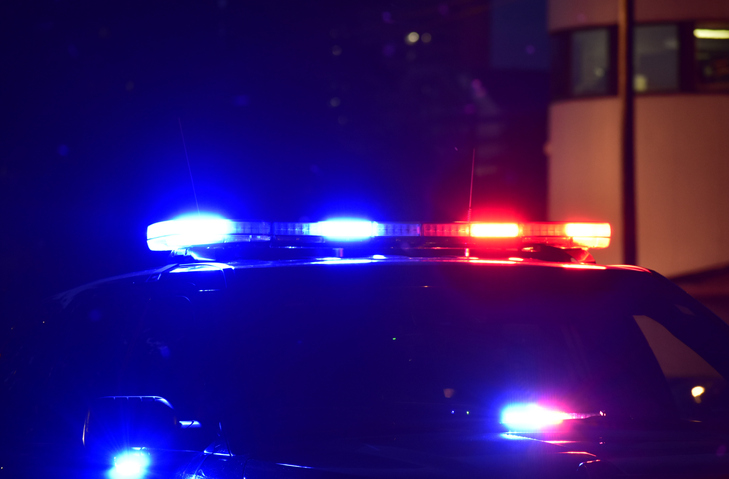 Police cruiser emergency lights