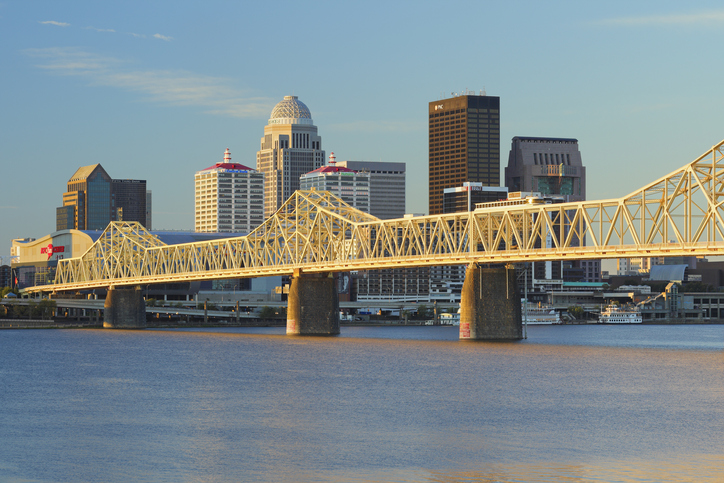 Clark Memorial Bridge + Louisville Skyline - Kentucky