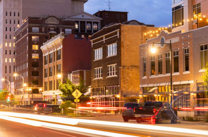 Historic Downtown Topeka Kansas at Twilight