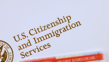 Employment Authorization card is U.S. Immigrant work documents Department of homeland Security United States Citizenship and Immigration Services