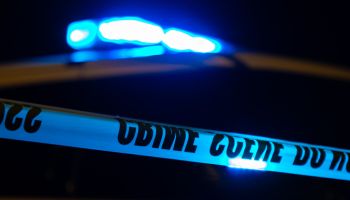 Police lights at crime scene