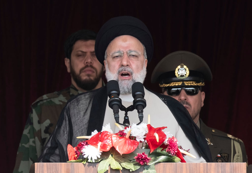 Iranian President Ebrahim Raisi Attending A Military Parade