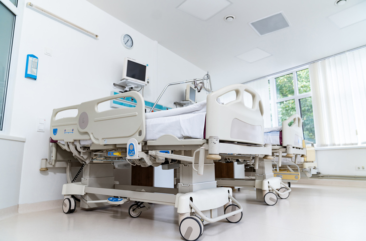 Professional recovery interior. Emergency modern hospital room.