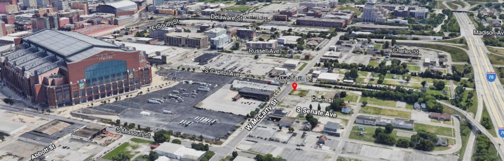 the google earth location for the ultimate tailgate ahead of Colts games