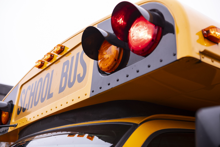 Close up of a yellow school bus
