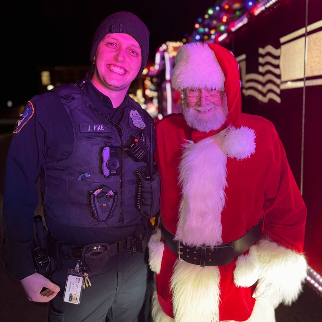 Carmel Police Department with Santa Claus