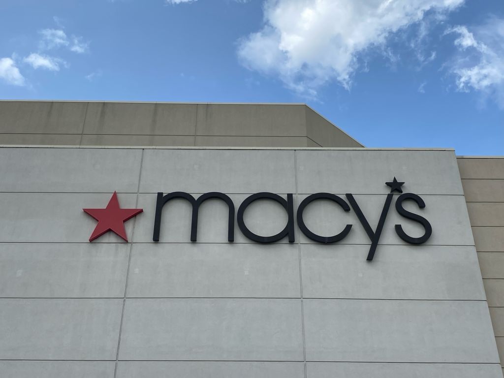 Macy's store logo on exterior, Queens Center Mall, Queens, New York