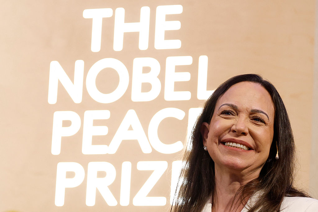 TOPSHOT-NORWAY-VENEZUELA-NOBEL-PEACE-PRIZE