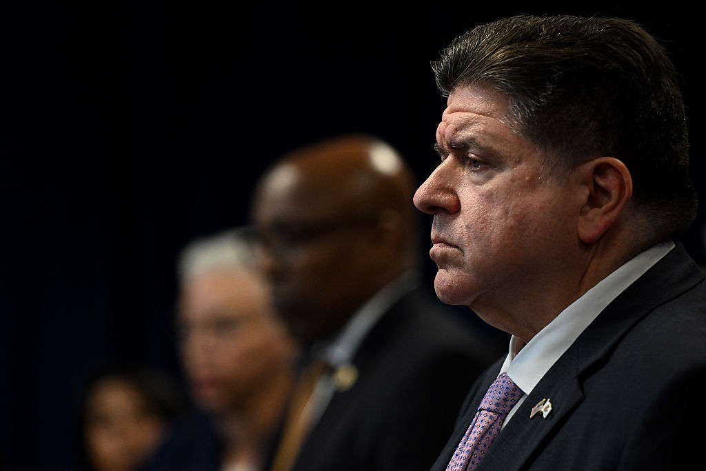 Governor JB Pritzker Speaks During A News Conference In Chicago, Illinois