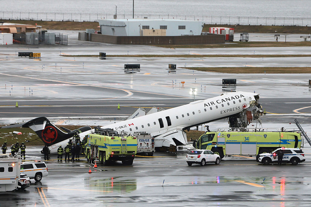 Air Canada Express Plane Collides With Fire Truck At LaGuardia Airport