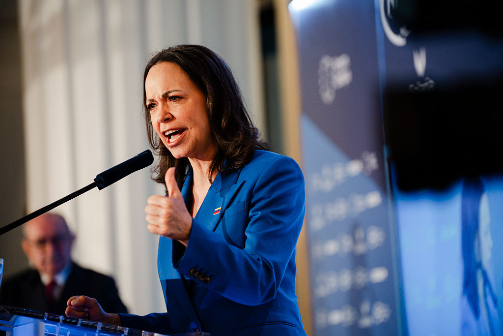Maria Corina Machado And Felipe Gonzalez Participate In A Breakfast Meeting