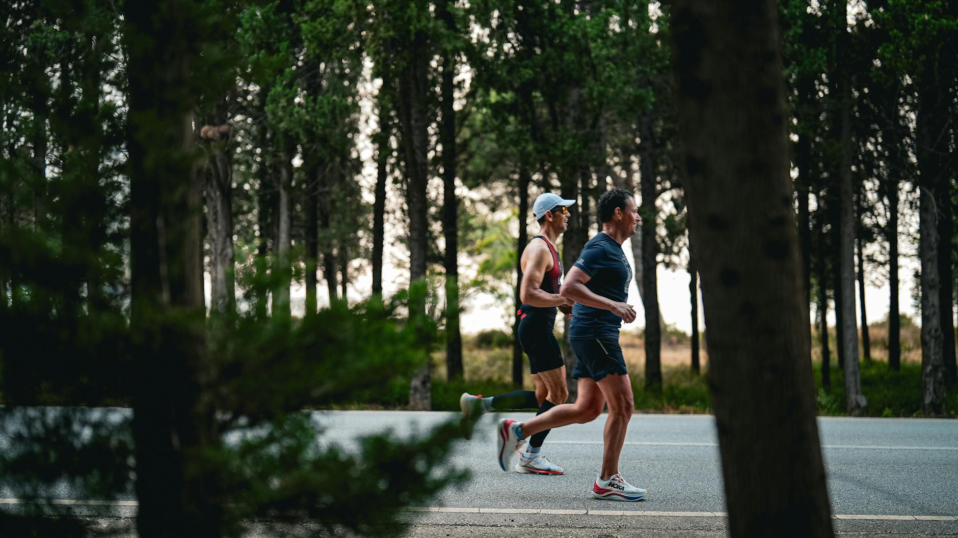two runners in forest on gelibolu road